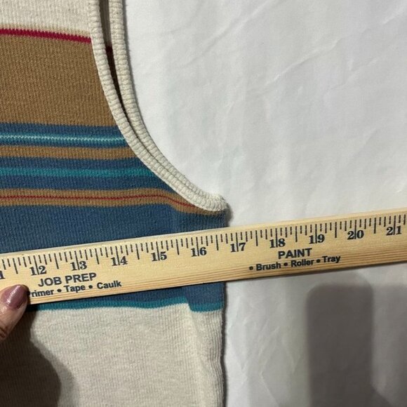 Mountain Lake Retro Stripe Sleeveless Mock Neck Sweater Vest | Size M - Picture 5 of 7